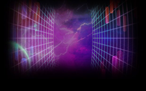 Free Download Neon Purple Aesthetic Computer Wallpaper HD.
