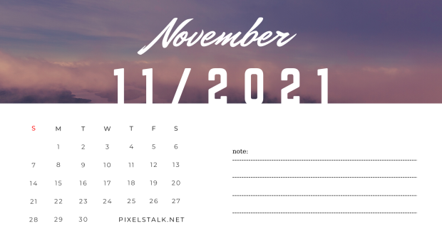 Free Download November 2021 calendar.