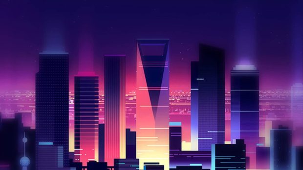 Free download Neon Purple Aesthetic Wallpaper HD.