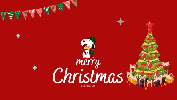 Free download Snoopy Christmas Wallpaper HD.