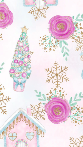 Girly Christmas Background for Mobile.