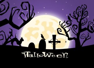 Graveyard Halloween Backgrounds Free Download.