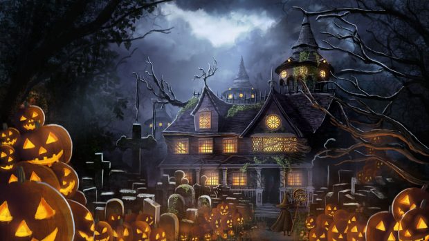 Graveyard Halloween Backgrounds for Windows.