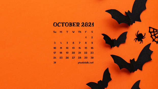 Halloween October 2021 Calendar Wallpaper.