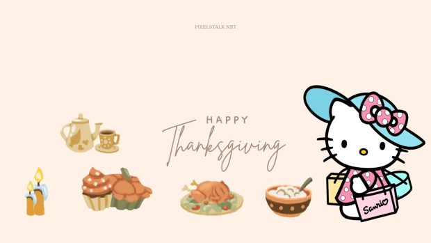 Hello Kitty Thanksgiving wallpaper.