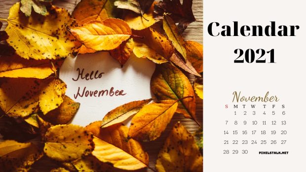 Hello November 2021 calendar Wallpaper for Desktop.