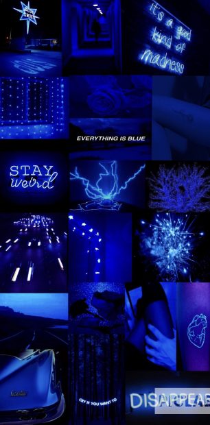 Hot Neon Blue Aesthetic Background.