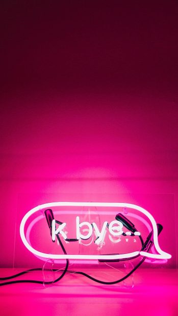 Hot Neon Pink Aesthetic Background.