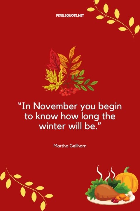 In November you begin to know how long the winter will be.