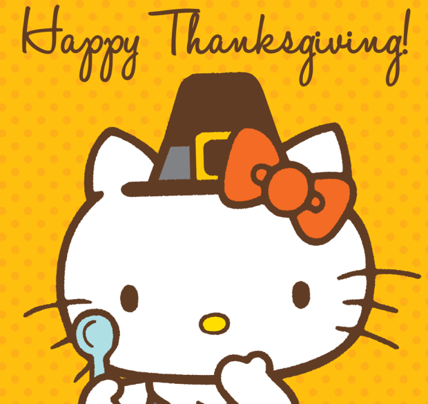 Kawaii Hello Kitty thanksgiving wallpaper.