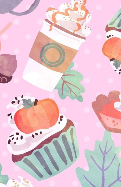 Kawaii Thanksgiving Sweet Wallpaper for iPhone.