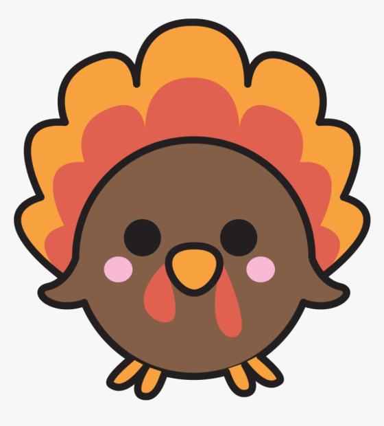 Kawaii Turkey Chicken Wallpaper for Thanksgiving.