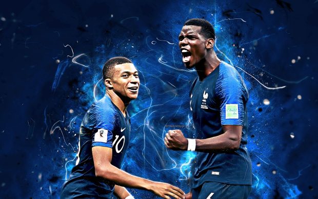 Kylian Mbappe Paul Pogba football stars France National Team.