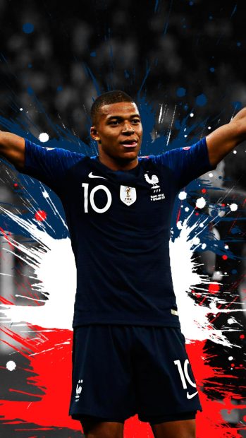 Mbappe France 2021 iPhone Wallpaper.