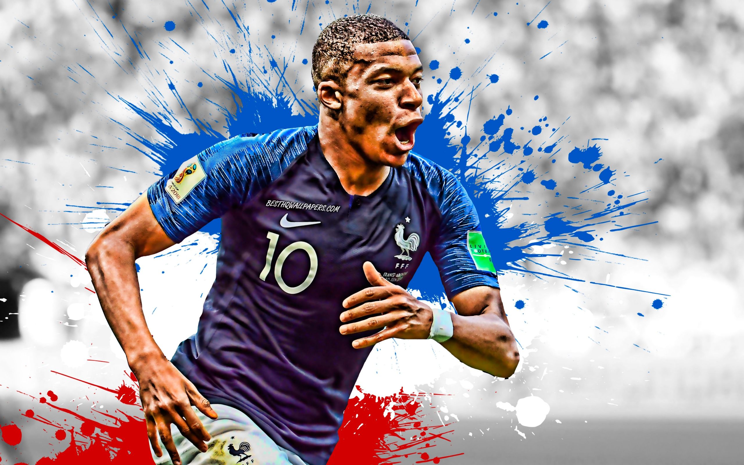 10. Mbappe Blue Hair Wallpaper for iPhone X - wide 4