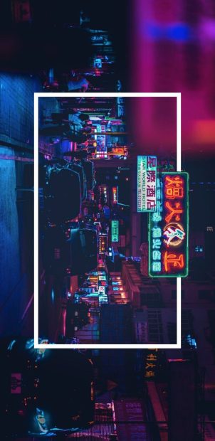 Neon Blue Aesthetic Wallpaper Free Download.