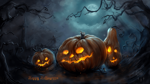 Neon Halloween Backgrounds Free Download.