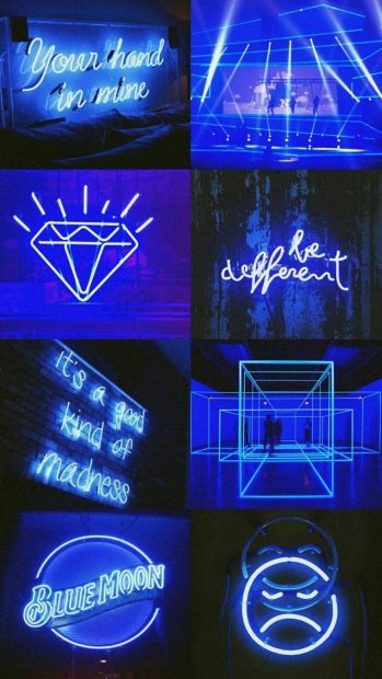 New Neon Blue Aesthetic Wallpaper HD.