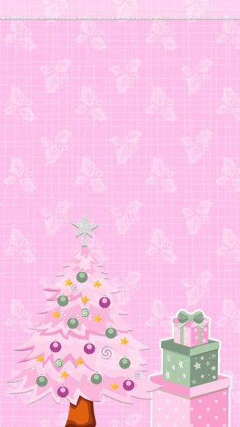 New Pink Christmas iPhone Background.