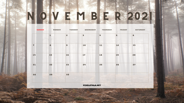 November 2021 Wallpaper Calendar Printable.