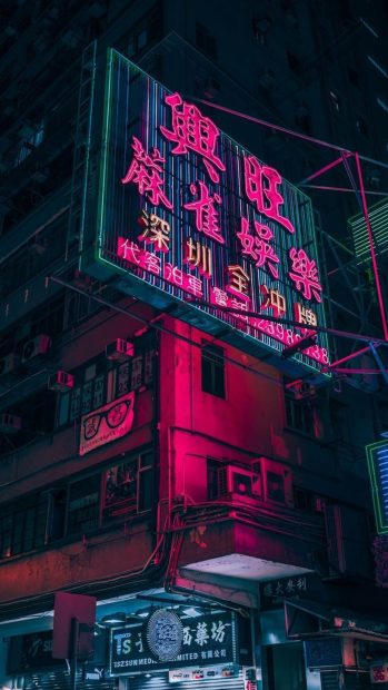 Original Neon Pink Aesthetic Wallpaper.