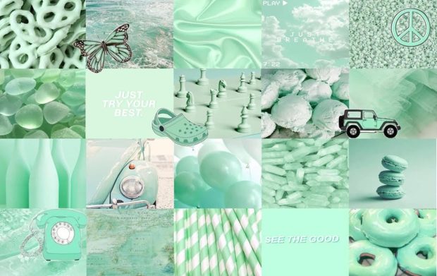 Pastel Green Aesthetic Wallpaper HD.