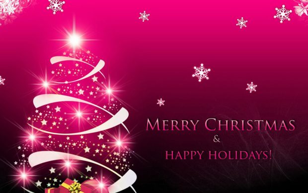 Pink Christmas HD Wallpaper Free download.