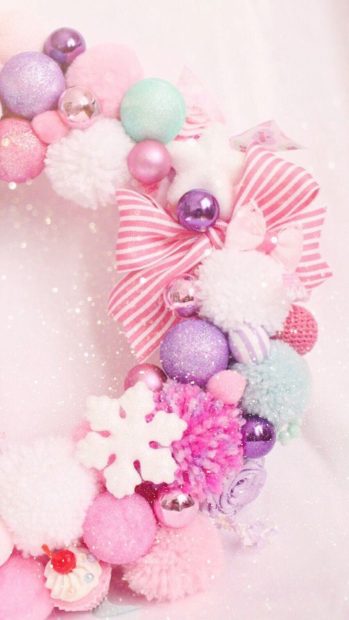 Pink Christmas iPhone Wallpaper.