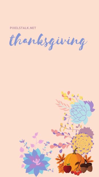 Pink Thanksgiving iPhone wallpaper.