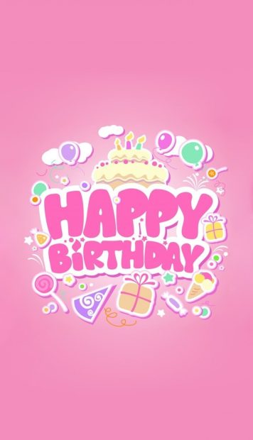 Pink iPhone Wallpaper Happy Birthday.