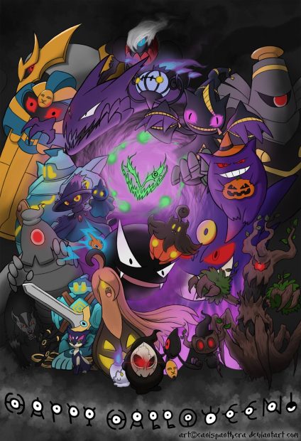 Pokemon Halloween Wallpaper for iPhone.