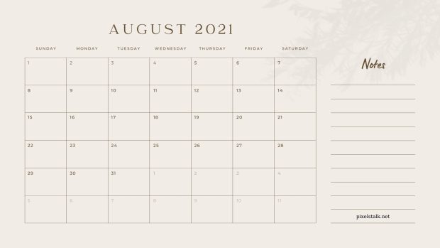 Printable August Monthly 2021 Calendar Wallpaper Pixelstalk.