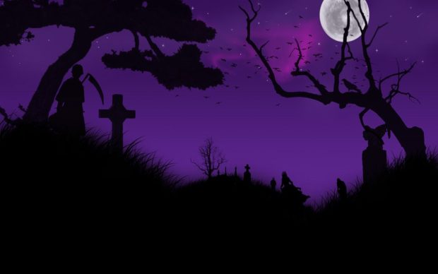 Purple Halloween Desktop Image.
