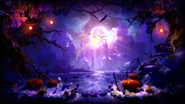 Purple Halloween Desktop Wallpaper.