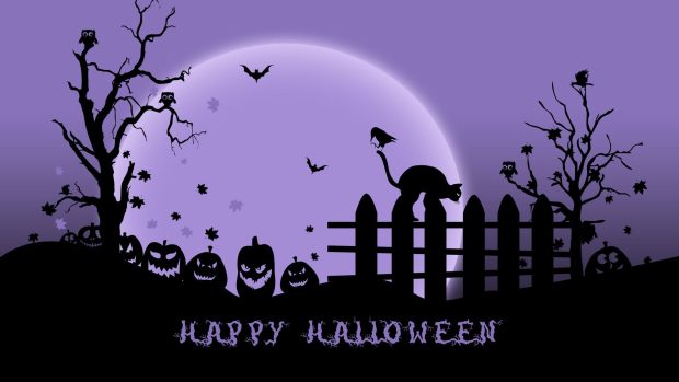 Purple Halloween Wallpaper HD Free download.