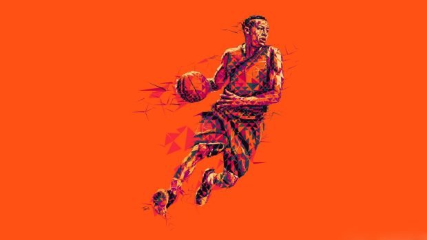 Red Cool Basketball Background.