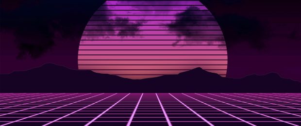 Retro 80s Aesthetic Wide Screen Wallpaper.