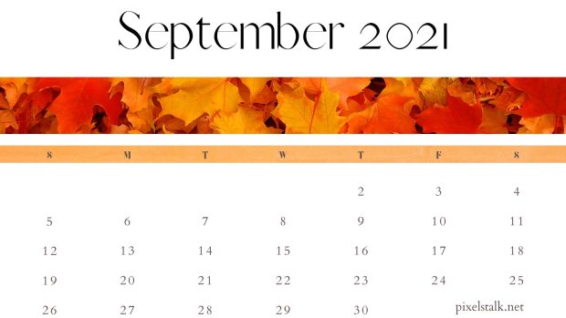 September 2021 Calendar Fall Wallpaper.