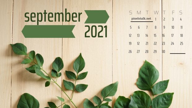 September 2021 Calendar Leaves Wallpaper.