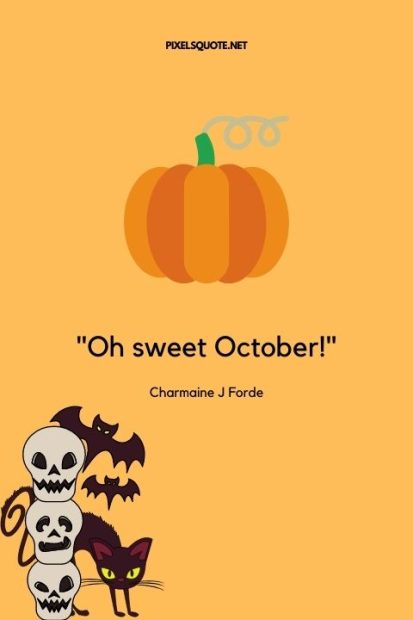 October Quotes with Fall and Halloween Holiday