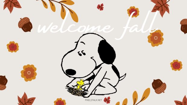 Snoopy Fall Wallpaper Free Download.