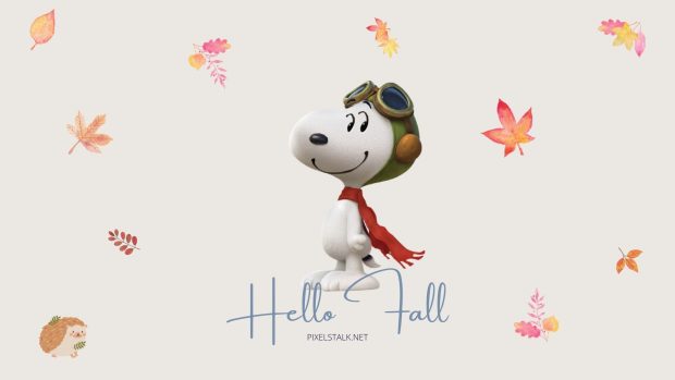 Snoopy Fall Wallpaper HD Free download.