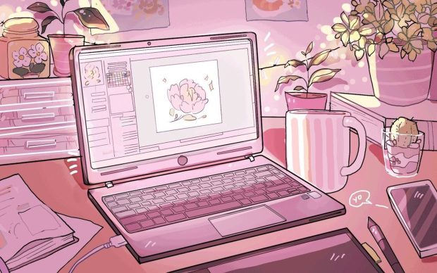 Soft Aesthetic Desktop Wallpaper.