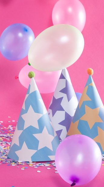 Some colorful balloons  hat  decoration  Birthday iPhone Wallpaper.