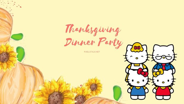 Thanksgiving Hello Kitty Desktop Wallpaper.