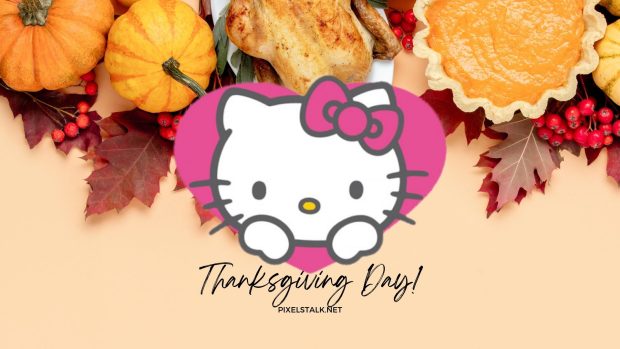 Thanksgiving Hello Kitty wallpaper for Desktop Background.