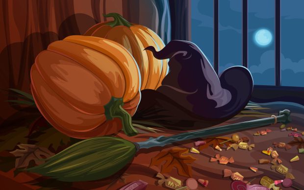 The best Witch Halloween Background.