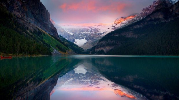 Victoria Glacier Above The Lake Louise.