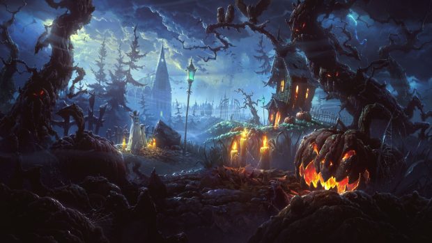 Widescreen Halloween HD Wallpaper.