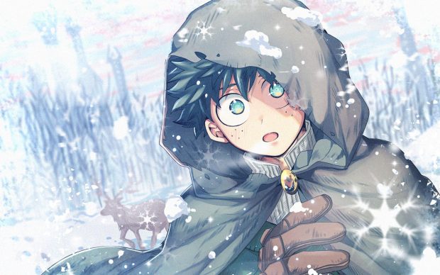 Winter Cute Deku Desktop Wallpapers.